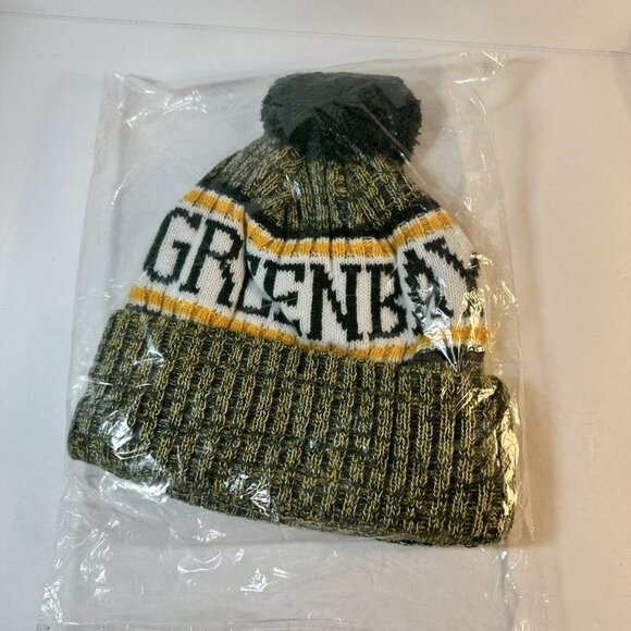 Green Bay Packers New Era Winter Knit Hat Beanie Fleece Lined One Size NWT. - Picture 2 of 6